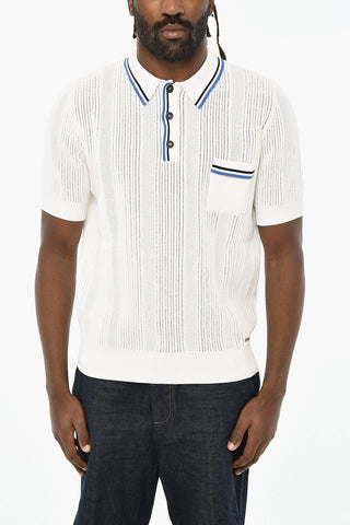 Perforated Knit with Polo Collar