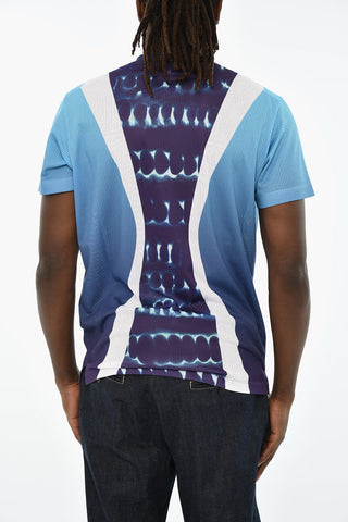 Rundhals-T-Shirt CIGARETTE FIT Perforiert Mit Verblassten Details