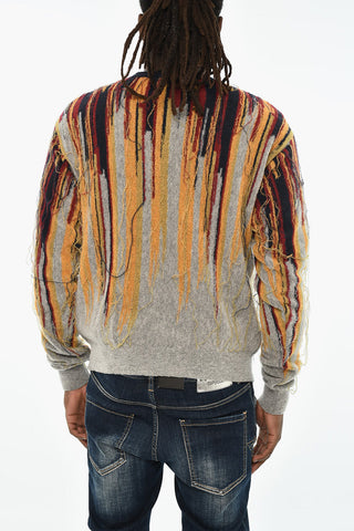 Virgin Wool and Nylon Crewneck Sweater with Vintage Effect