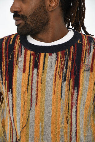 Virgin Wool and Nylon Crewneck Sweater with Vintage Effect