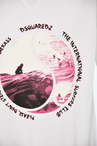 Sweatshirt mit Rundhalsausschnitt aus angerauter Baumwolle mit Frontprint