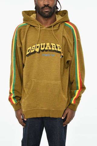 Felpa Hoodie in Cotone Garzato Oversized 