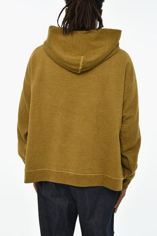 Felpa Hoodie in Cotone Garzato Oversized 