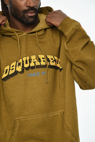 Felpa Hoodie in Cotone Garzato Oversized 