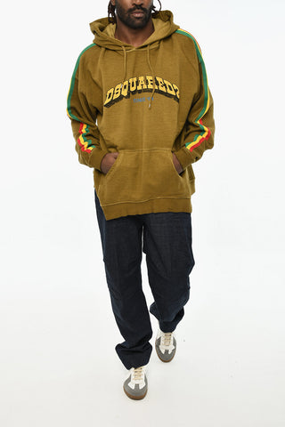 Felpa Hoodie in Cotone Garzato Oversized 