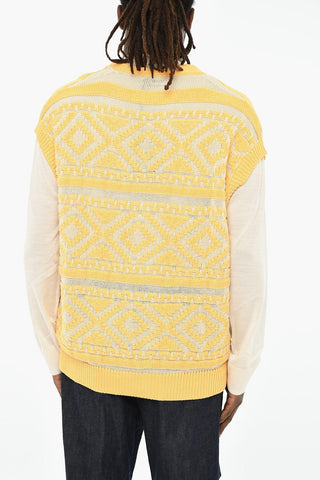 Vintage-Effect Cardigan with V-Neck