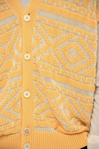 Vintage-Effect Cardigan with V-Neck