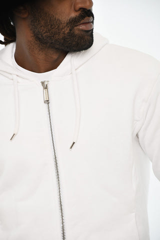 Felpa Hoodie in Cotone Felpato con Chiusura Zip