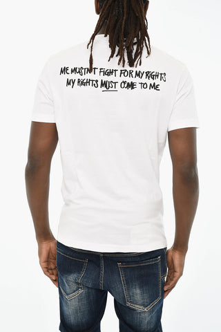 Cotton Crewneck T-Shirt with Front Print