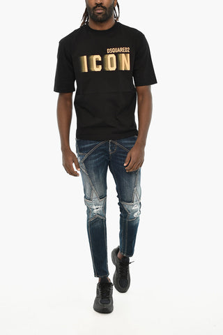 ICON Rundhals-T-Shirt aus Baumwolle mit Farbverlauf