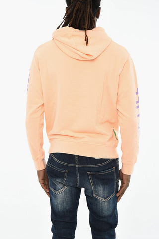 Felpa Hoodie in cotone con Logo a Contrasto