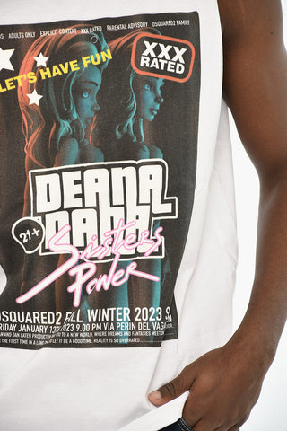 Ärmelloses T-Shirt mit Rundhalsausschnitt und Print