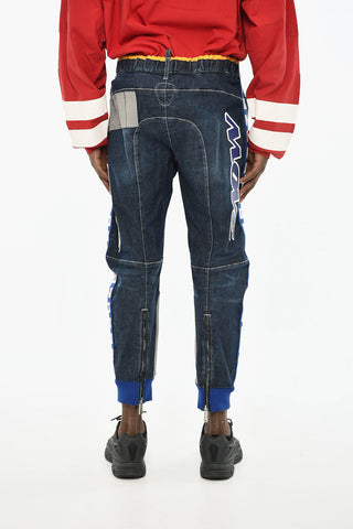 Jeans Regular Fit con Maxi Logo Laterale 14cm