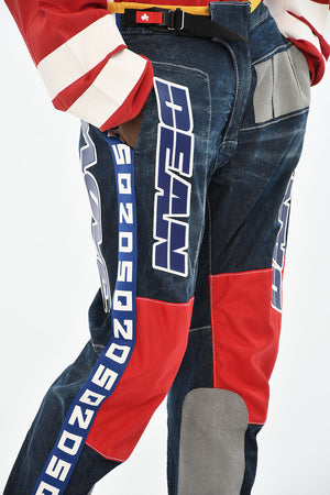 Jeans Regular Fit con Maxi Logo Laterale 14cm