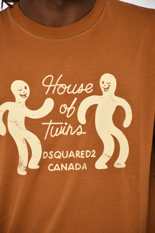Baumwoll-T-Shirt mit Rundhalsausschnitt und Druck