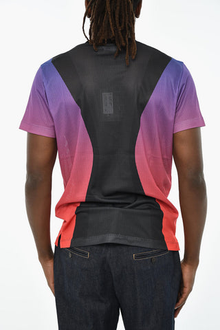 Perforated Crewneck T-Shirt with Faded Details