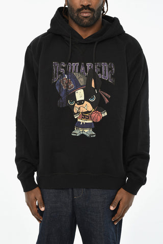 Cotton Hoodie with Frontal Print