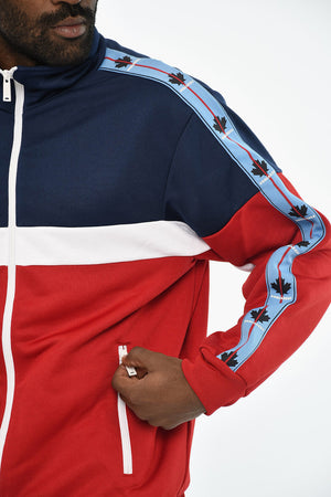 측면 로고가 있는 컬러 블록 스웨트셔츠