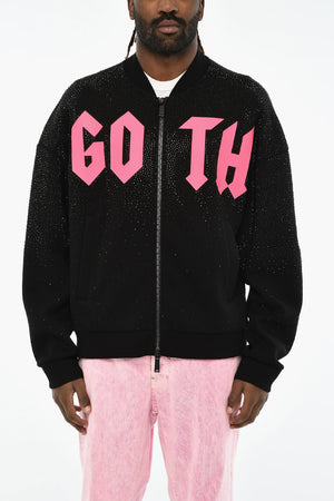 Sweatshirt aus technischem Gewebe mit Strass
