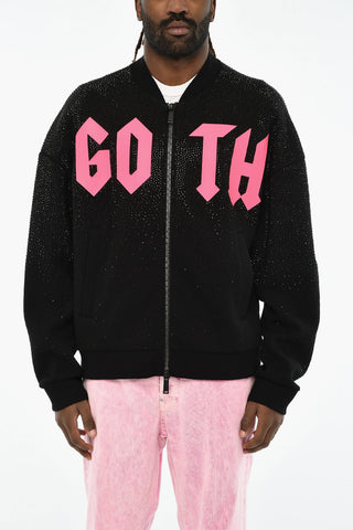 Technical Fabric Sweatshirt with Strass