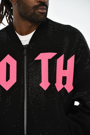 Sweatshirt aus technischem Gewebe mit Strass