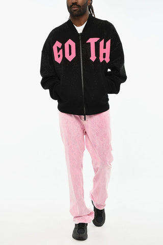 Technical Fabric Sweatshirt with Strass