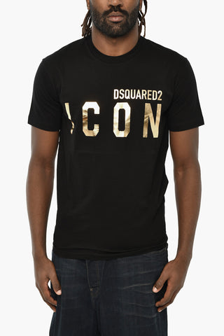 ICON Cotton Crew-Neck T-Shirt with Gold-Effect Logo