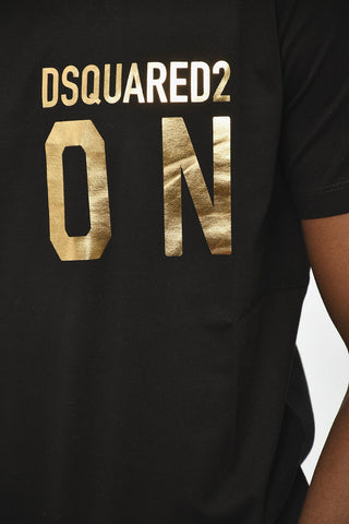 ICON Cotton Crew-Neck T-Shirt with Gold-Effect Logo