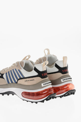 Fabric and Suede BUBBLE Low-Top Sneakers with Contrasting Details