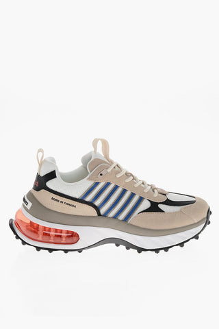 Fabric and Suede BUBBLE Low-Top Sneakers with Contrasting Details
