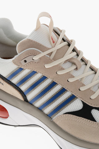 Fabric and Suede BUBBLE Low-Top Sneakers with Contrasting Details