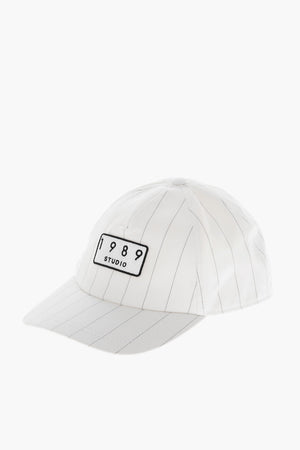Cappello Baseball a Righe con Patch Logata