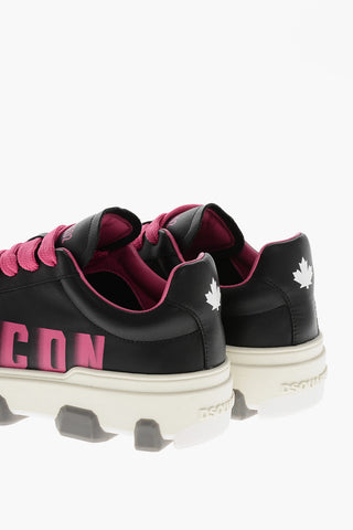 ICON Low-Top-Sneaker aus Leder mit verblasstem Monogramm