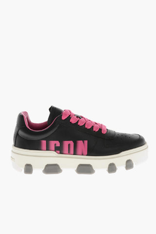 ICON Low-Top-Sneaker aus Leder mit verblasstem Monogramm