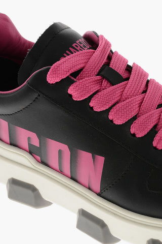 ICON Low-Top-Sneaker aus Leder mit verblasstem Monogramm