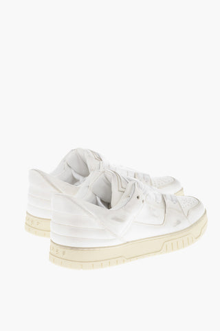Low Vintage-Effect Leather Sneakers