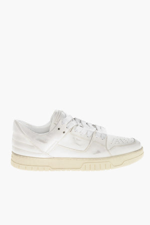 Sneakers Basse in Pelle Effetto Vintage