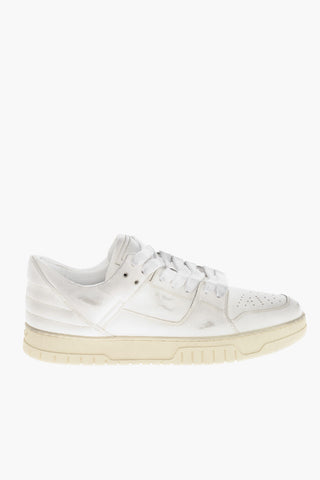 Low Vintage-Effect Leather Sneakers