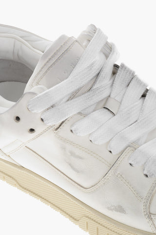 Low Vintage-Effect Leather Sneakers
