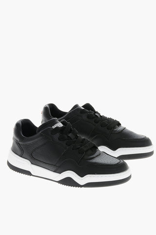 Pebbled Leather Low-Top Sneakers SPIKER