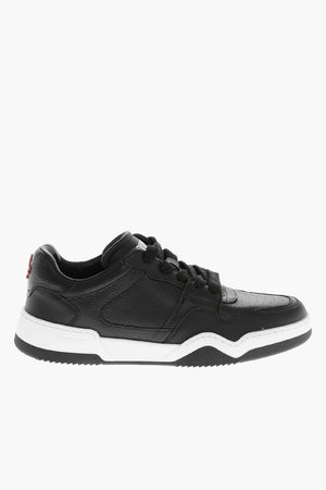 Pebbled Leather Low-Top Sneakers SPIKER