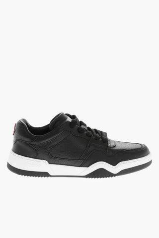 Pebbled Leather Low-Top Sneakers SPIKER