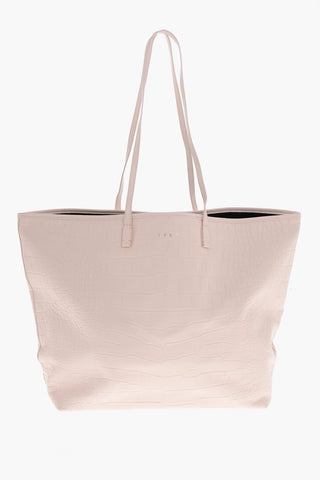 Tote Bag aus Leder mit Krokodilleder-Optik