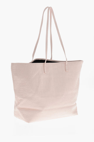 Tote Bag aus Leder mit Krokodilleder-Optik