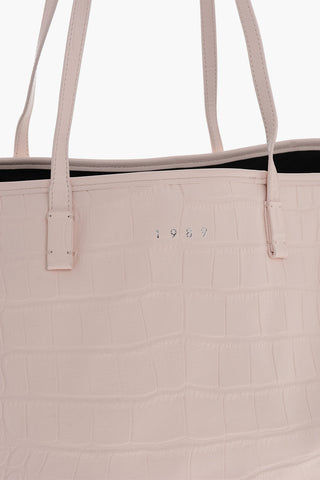 Borsa Tote in Pelle Effetto Coccodrillo