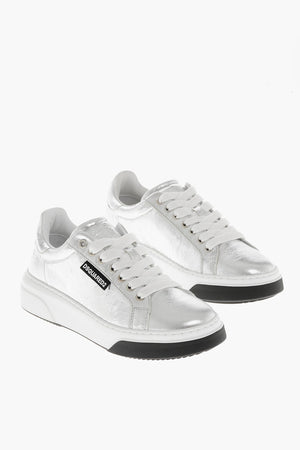 Low Metallic Leather Sneakers