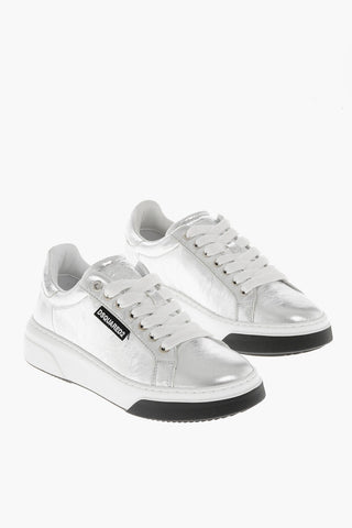 Sneakers Basse in Pelle Metallizzata 