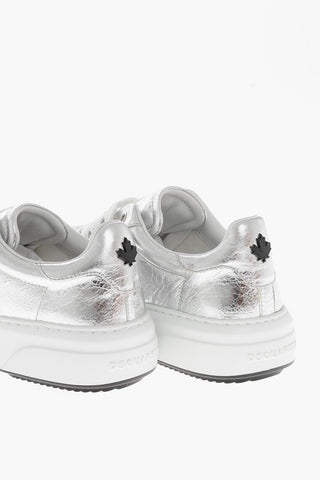 Sneakers Basse in Pelle Metallizzata 