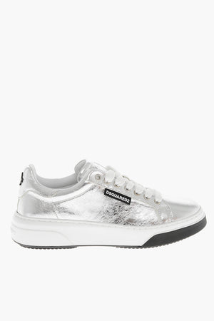 Low Metallic Leather Sneakers