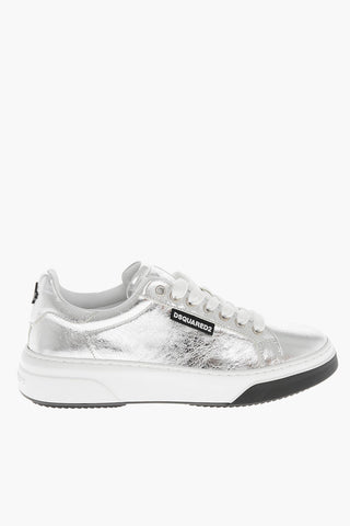 Sneakers Basse in Pelle Metallizzata 